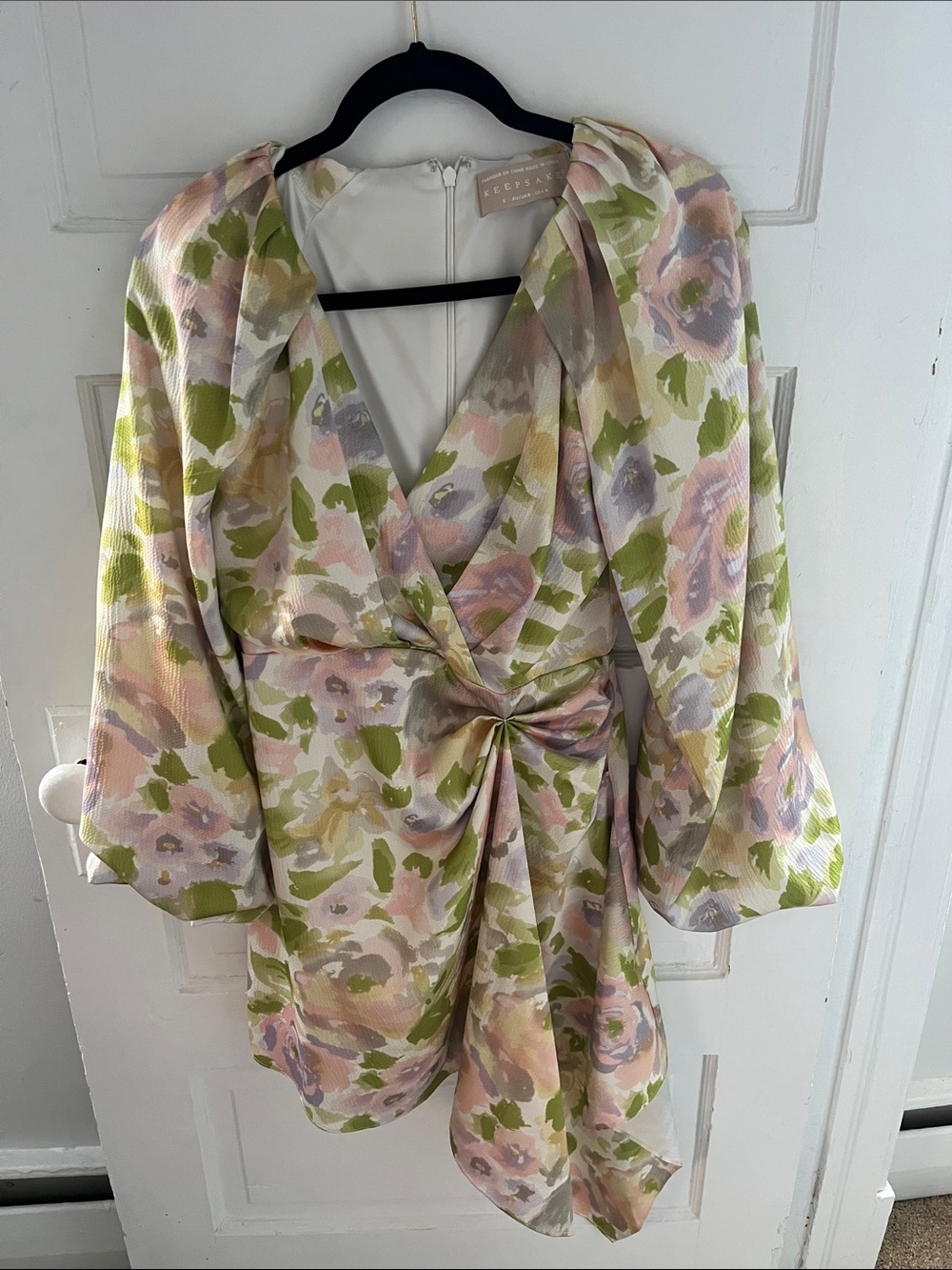 KEEPSAKE Pink Green Lavender Floral Dress